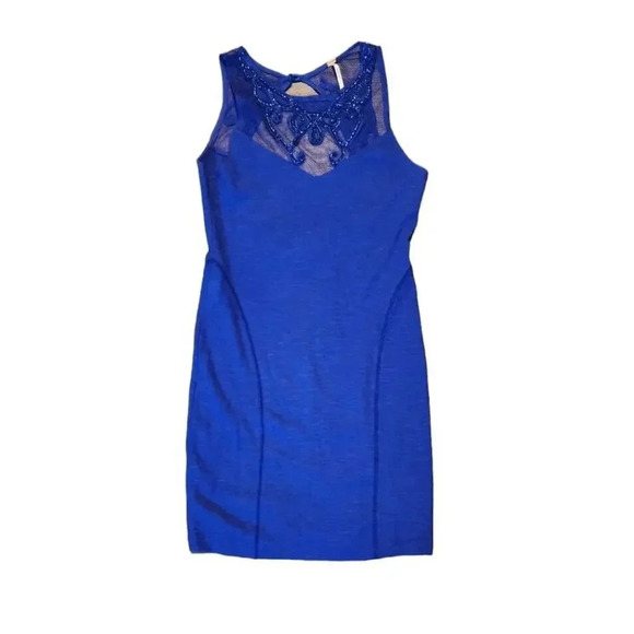 Free People Bodycon Sequin Trim Purple Mini Dress XS - Picture 1 of 8